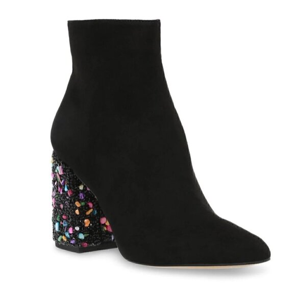 Betsey Johnson Riverr Bootie Rhinestone Heel NIB 7 - Picture 1 of 10